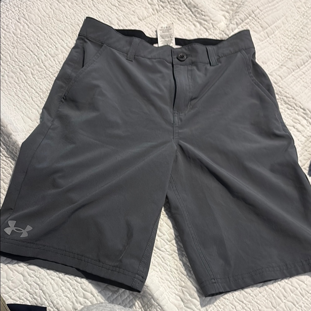 Under Armour boys Charcoal Athletic Shorts